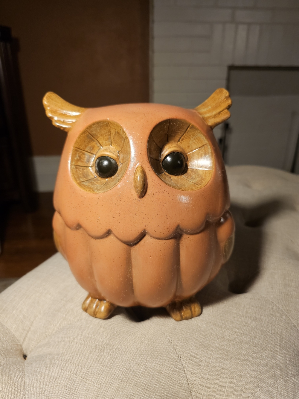 RETIRED Pier 1 Imports 8" Pumpkin Owl Fall Resin Figurine